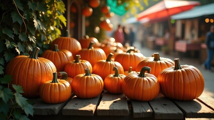 collection of pumpkins at a marketplace