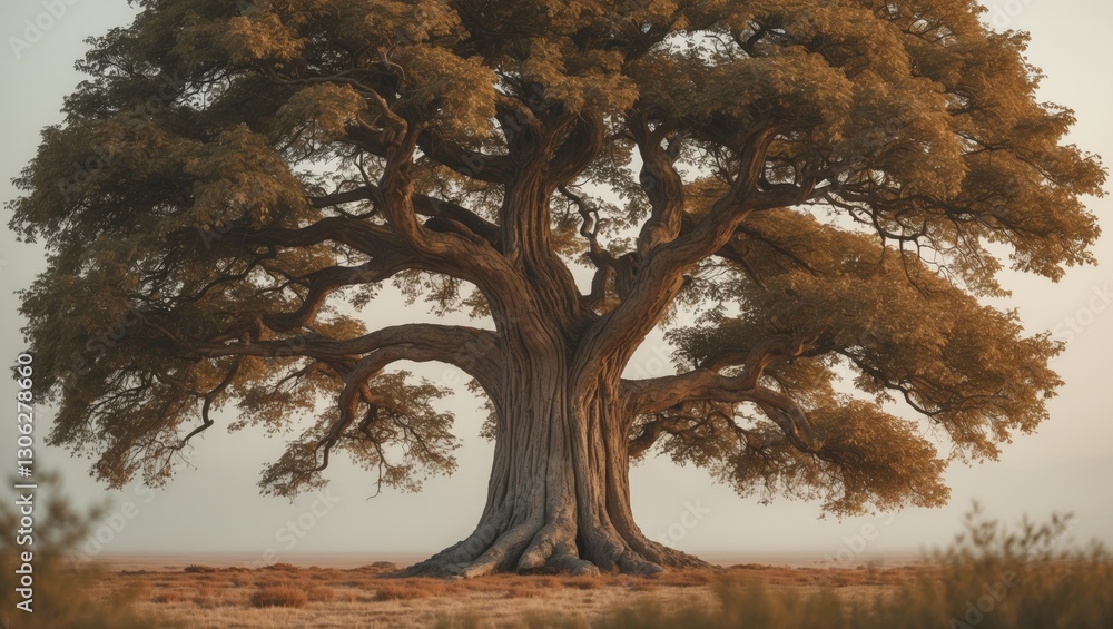 Poster solitary tree in isolation. large tree image suitable for various creative projects and prints, easy