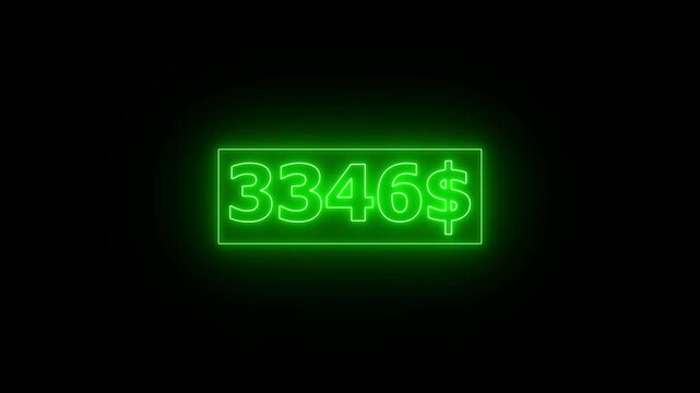 60 Hundred dollar animation isolated on black background for business concept Number counter of dollar animation on black background . count your dollar 0- 6000