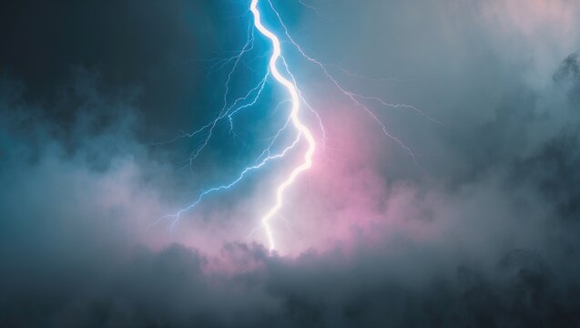 Abstract depiction of a lightning burst - Powered by Adobe