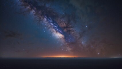 Milky Way and cosmic dust captured in a long exposure photograph featuring grain.
