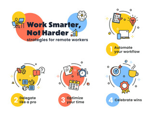 Infographic on strategies for remote workers to boost productivity and achieve balance at home