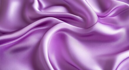 Smooth and Glossy Lilac Satin Fabric Texture for Elegant Background and Textile Design, Highlighting Flowing Drapery and Soft Surface Effects