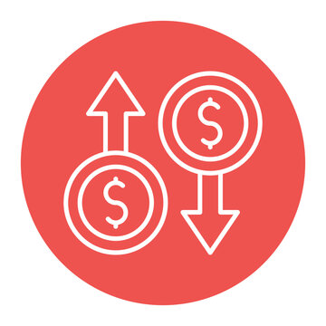 Increase and Decrease in Rate Icon