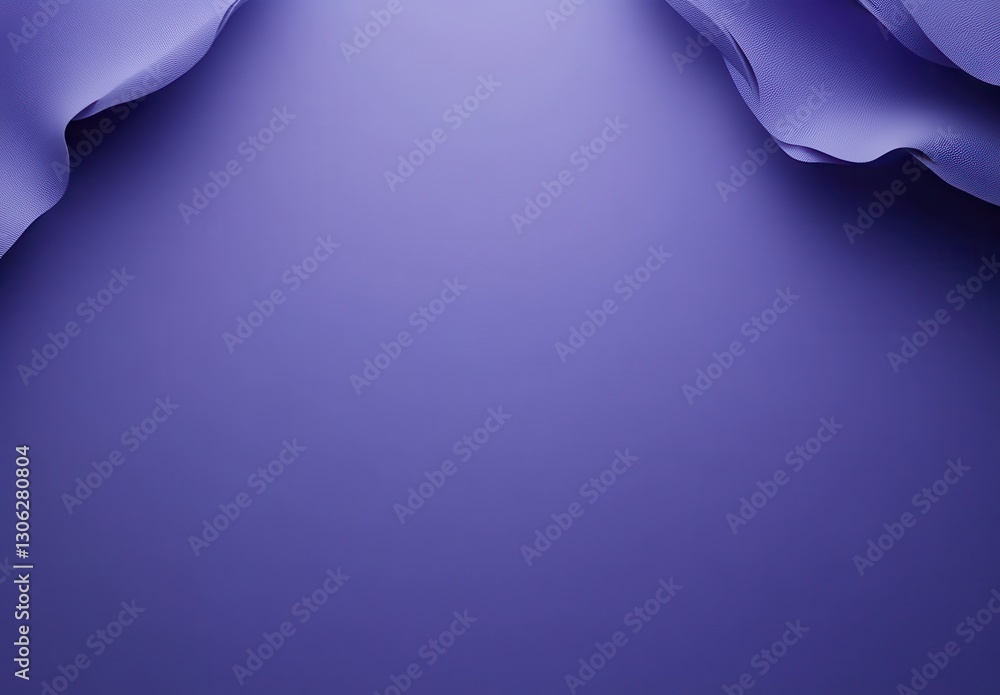 Poster smooth flowing abstract fabric shape in deep purple tones with elegant curves and texture, ideal for