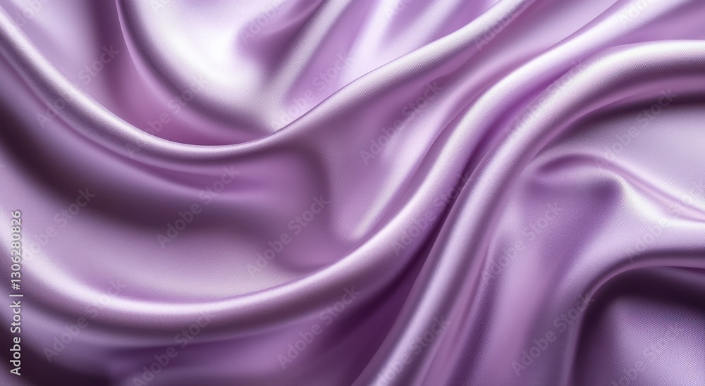 Poster smooth and shiny purple satin fabric draped elegantly with soft light creating beautiful textures an