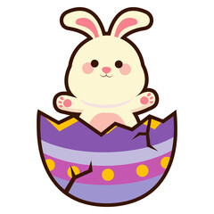 Cute Easter Bunny in Eggshell