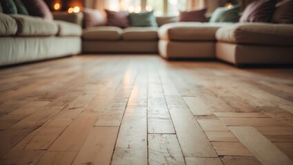 Plank flooring in a cozy sitting area