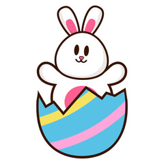 Cute Easter Bunny in Eggshell