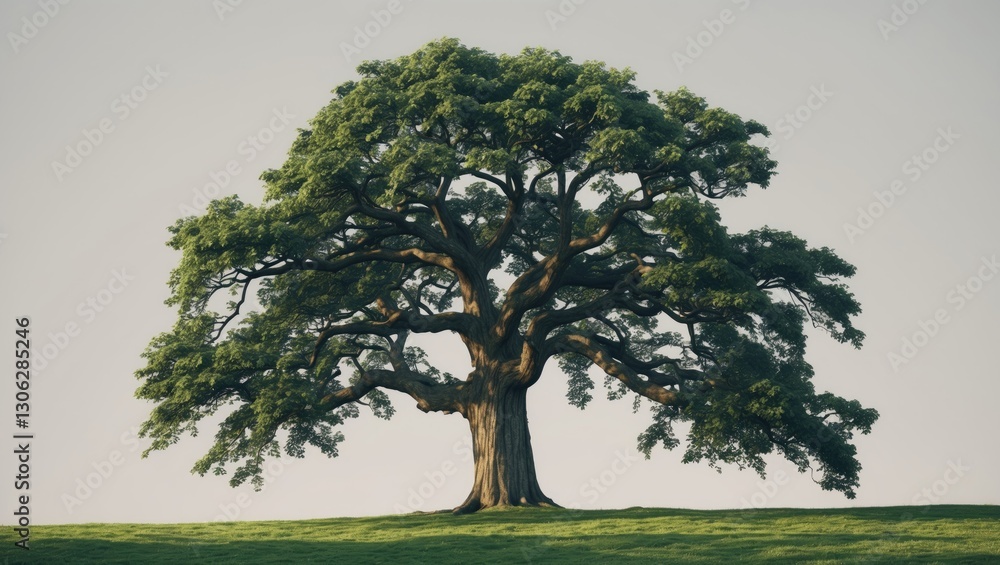 Poster lone tree on a see-through backdrop featuring a clipping path and alpha channel. the large tree imag