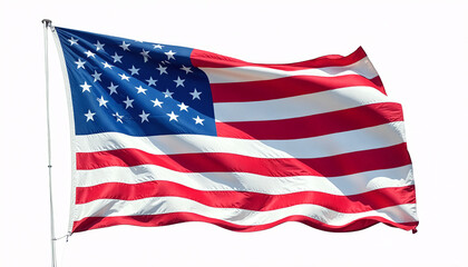 Fototapeta premium american flag waving and isolated on white