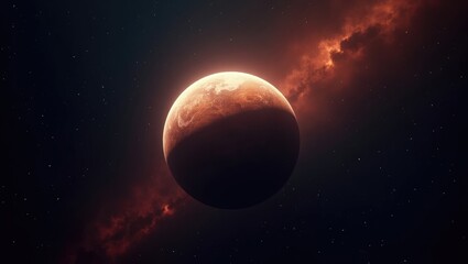 Obraz premium Celestial body floating in the dark expanse of space