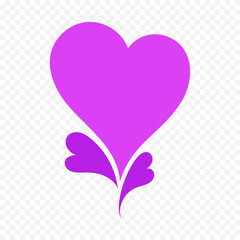 Hand drawn heart on white background. Valentines Day vector elements heart shapes love
