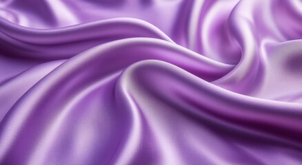 Obraz premium Soft and Silky Purple Fabric Draped Elegantly with Gentle Waves and Subtle Shine Ideal for Backgrounds and Textile Design