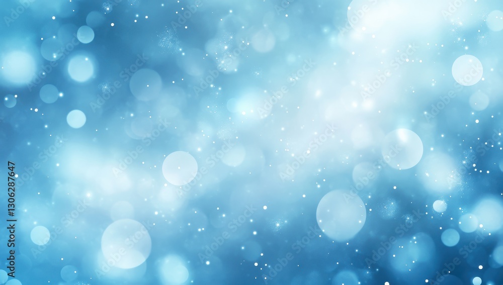 Poster soft blue bokeh background with floating particles for abstract and artistic projects, perfect for w