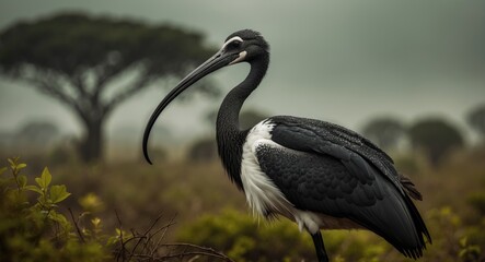 Fototapeta premium Marabou Stork in the African Landscape