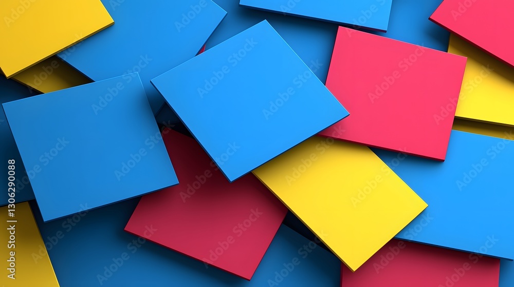 Poster abstract colorful square overlapping background