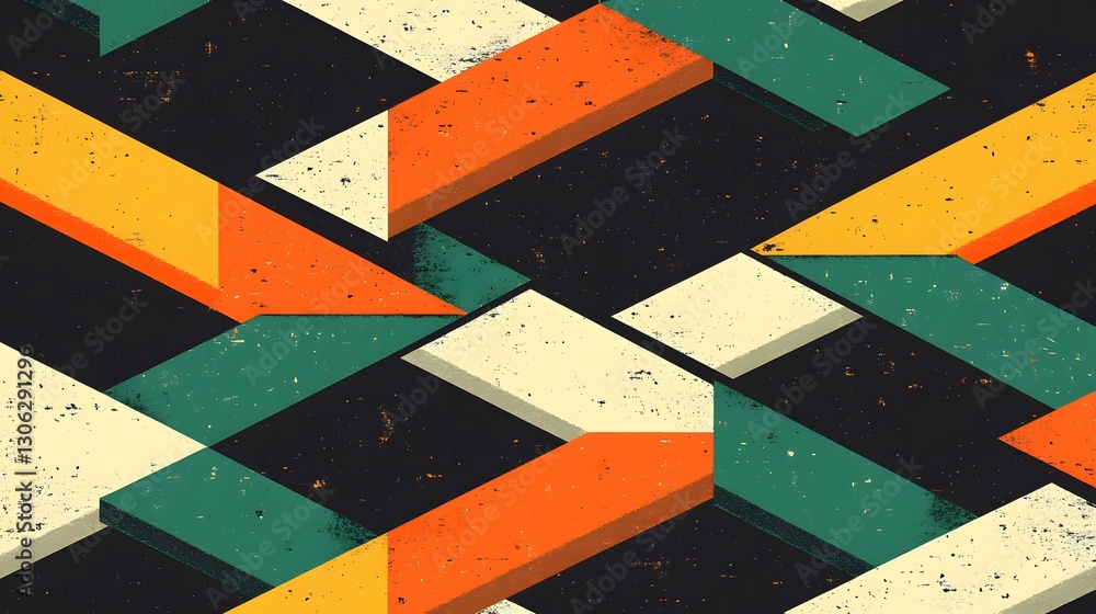 Poster abstract geometric seamless pattern retro style design