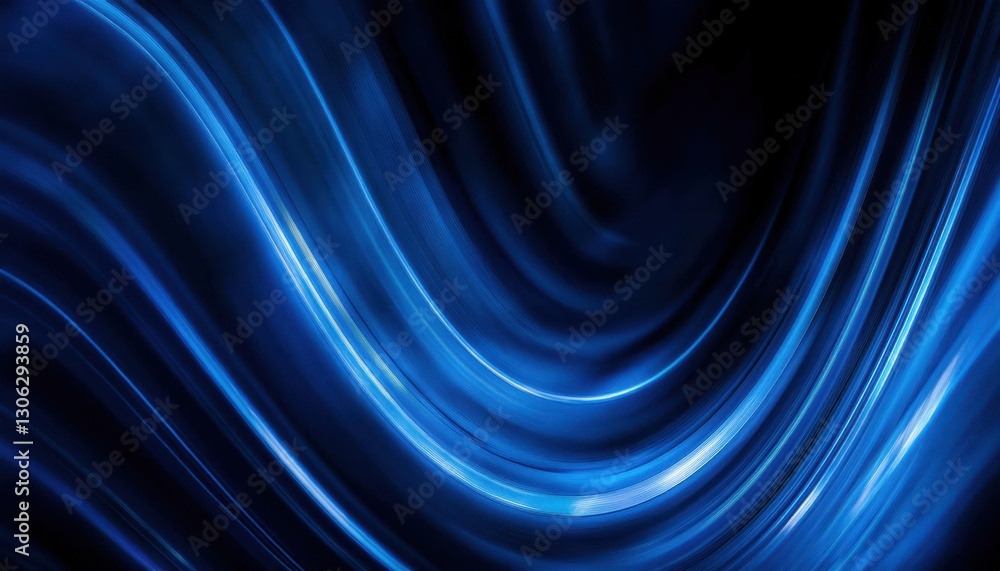 Poster dynamic blue light swirl with futuristic motion effect, abstract digital wave texture, perfect for b