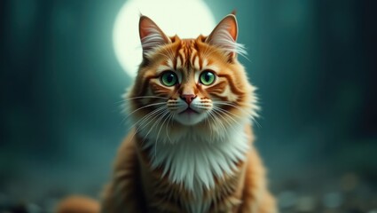 A cat's portrait with a disapproving look at the photographer. A chatty feline. Humorous animals.