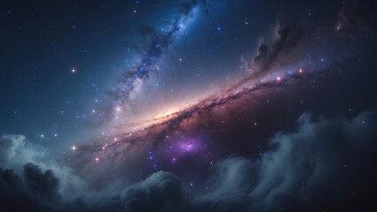 Obraz premium Orion Nebula M42 featuring a galaxy, open cluster, globular cluster, stars, and cosmic dust within the universe and Milky Way, captured by a specialized astrophotography camera on a telescope.