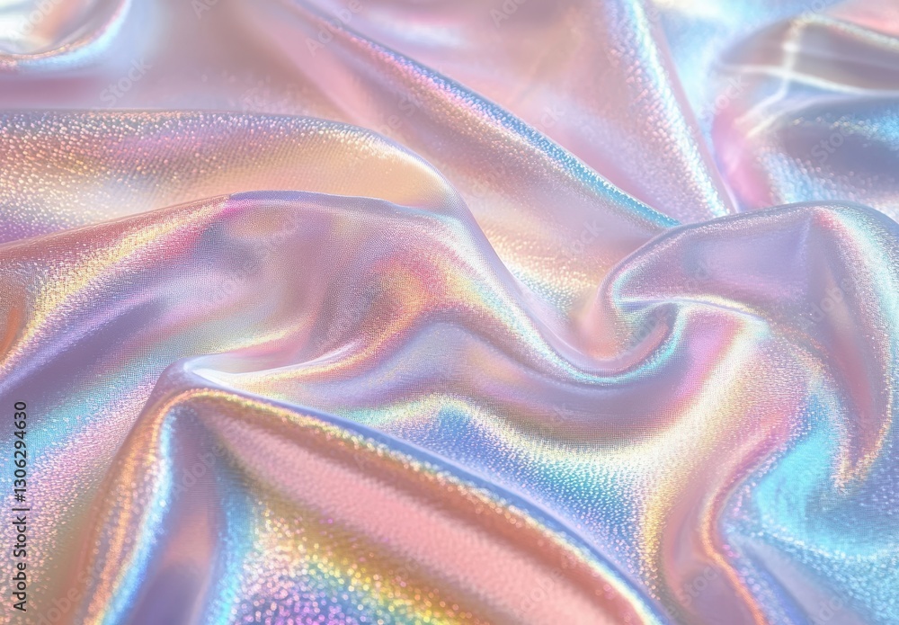 Poster soft multicolored satin fabric texture with iridescent hues and flowing characteristics perfect for 
