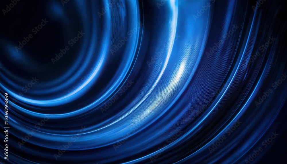 Poster dynamic blue light swirl with futuristic motion effect, abstract digital wave texture, perfect for b
