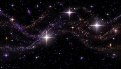 Fototapeta premium dazzling cosmic panorama with glowing stars and nebulae in deep space, celestial background for sci-fi designs and prints