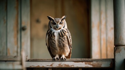 Owl Resting on the Veranda