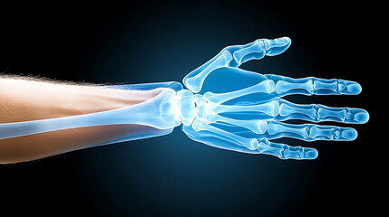 Fototapeta premium X-ray analysis of fractured radius medical imaging healthcare facility clinical environment side view diagnostic concept