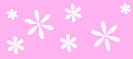 pink background with white flowers
