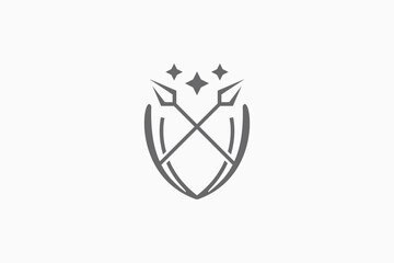 cross spear emblem with stars logo