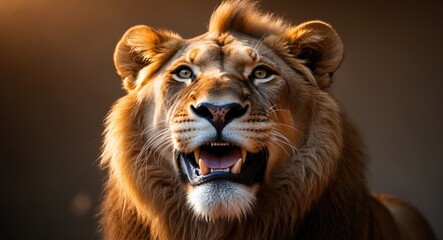 Naklejka premium Nala beams joyfully after completing a lengthy grooming session.