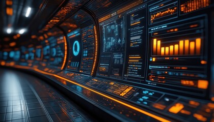 Obraz premium E-commerce Growth Data Dashboard Futuristic Interface for Online Business Analytics