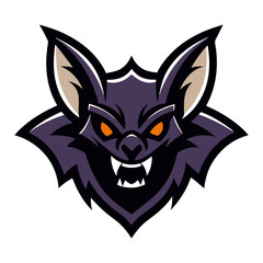 Bat head mascot logo design vector
