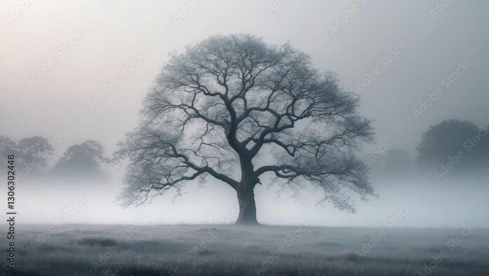 Aufkleber lone tree featuring a clipping path and alpha channel, set against a semi-transparent background