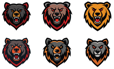 Fototapeta premium Bear head mascot logo design vector
