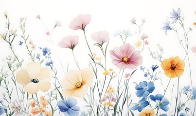 flowers and leaves in pictures illustrator2D