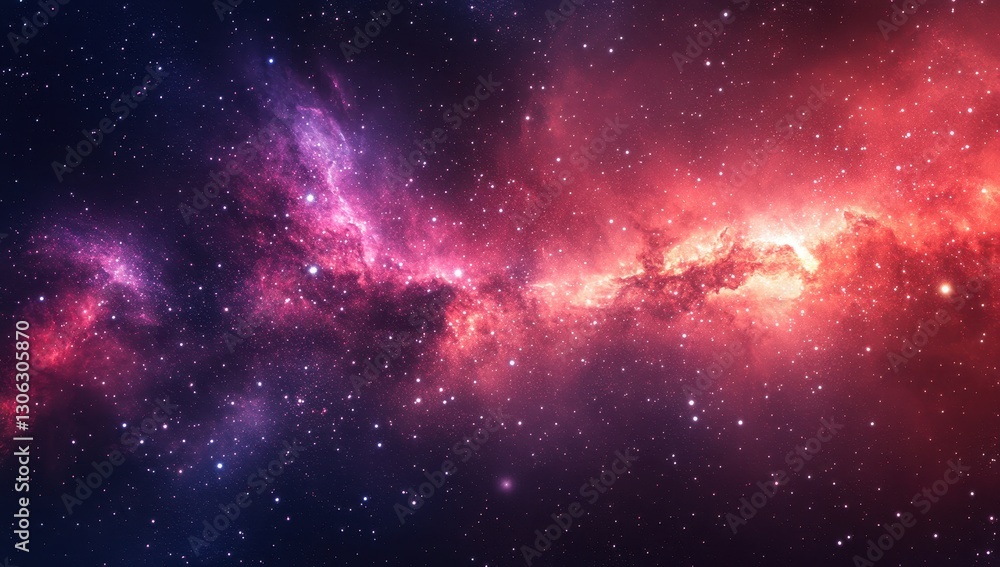 Poster stunning cosmic nebula with bright stars and colorful gas clouds in outer space captured in high res