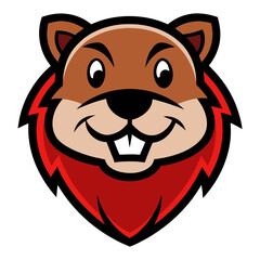 Beaver head mascot logo design vector