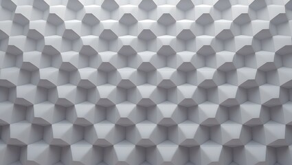 A repeating pattern of 3D geometric shapes creates a textured surface, reminiscent of an abstract architectural facade.