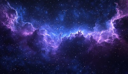 Fototapeta premium Stunning Cosmic Nebula with Vibrant Colors and Distant Stars in an Expansive Galactic Background for Space and Astronomy Themes
