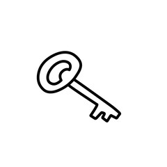 hand drawn key outline