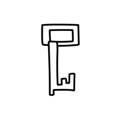 hand drawn key outline