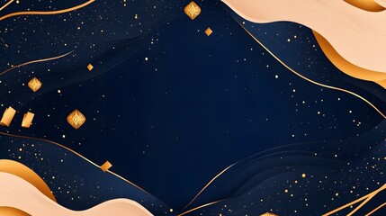 Fototapeta premium Elegant Dark Blue Gold Abstract Background Design