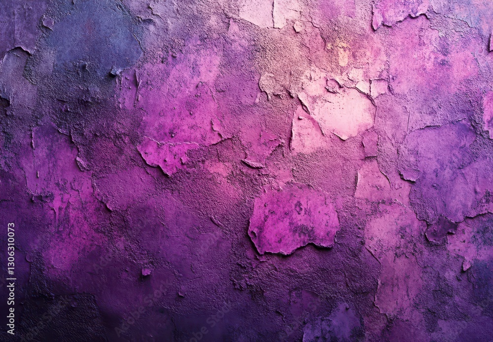 Poster textured background of purple and pink color tones with worn and peeling surface for abstract art an