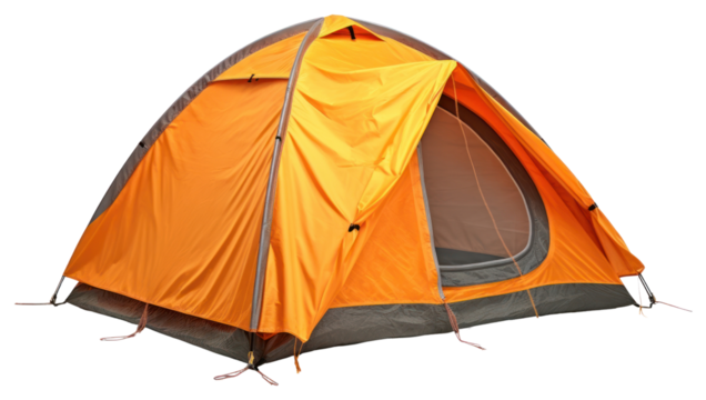 PNG Bright orange camping tent