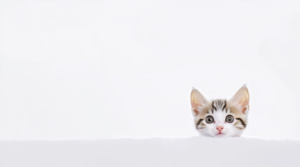 Cute ginger cat on the white background