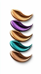 Obraz premium Metallic Cosmetics Swatches in Varied Colors for Eye Shadow or Lip Gloss Beauty and Glamour Theme