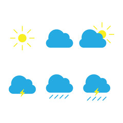 sun, clouds, rain icon vector